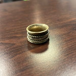 Silver and gold ring